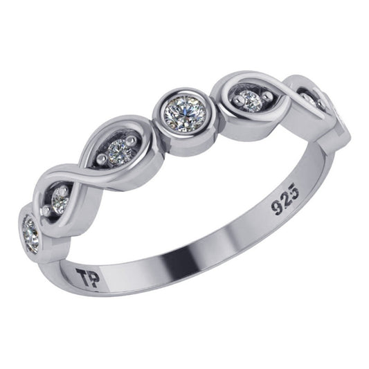 Anillo de circonitas infinito en plata 925 pura - Exclusivo