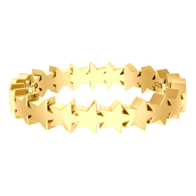 Solid Star Ring 925 Silver Gold 18k Gold