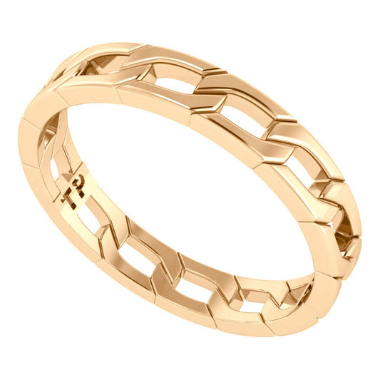 Anel Corrente Fino Prata 925 Dourada 18k - Exclusivo