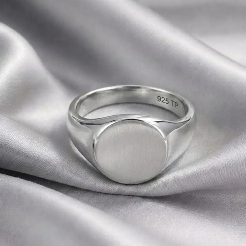 Anel De Prata 925 Sólido Masculino Arredondado - Exclusivo