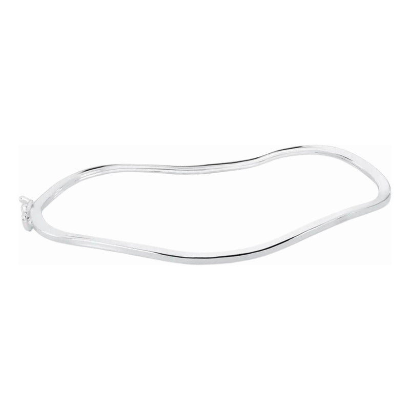 Pulseira Bracelete Rígido Ondulado Prata 925