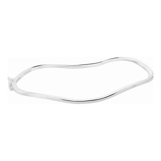 Pulseira Bracelete Rígido Ondulado Prata 925