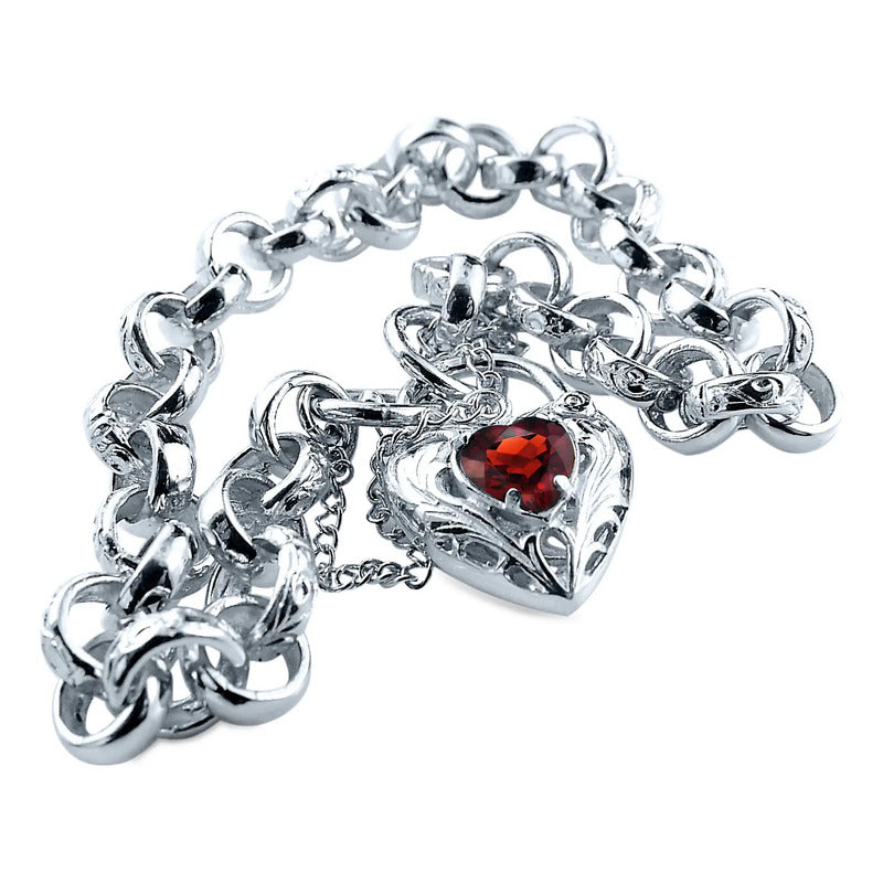 Pulseira Prata 925 Elo Portugues Pedras - Modelo Exclusivo
