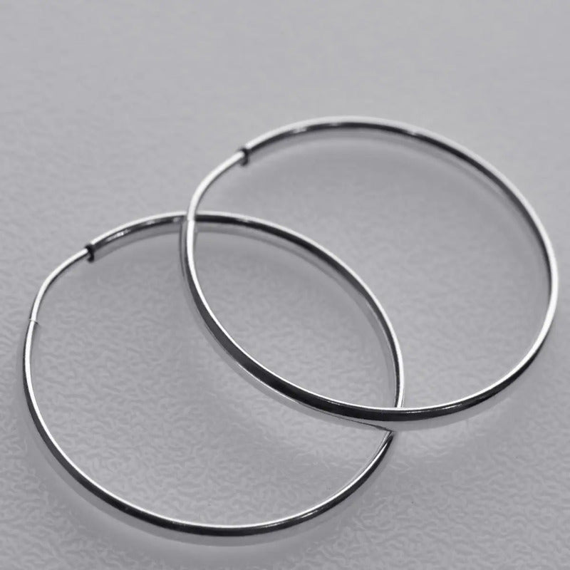 Brinco Argola Pequena De Prata 925 Redonda - 22mm Feminina Prata