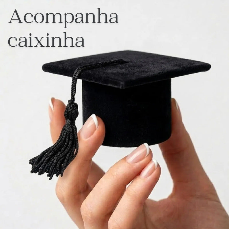 Anel Formatura Feminino Prata 925 + Caixinha Capelo Ametista 13