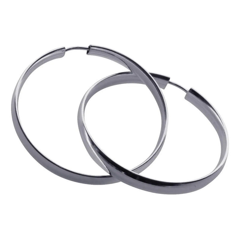 Argola Brinco Pura Prata 925 - 3,5cm - Tubo Largo Prata