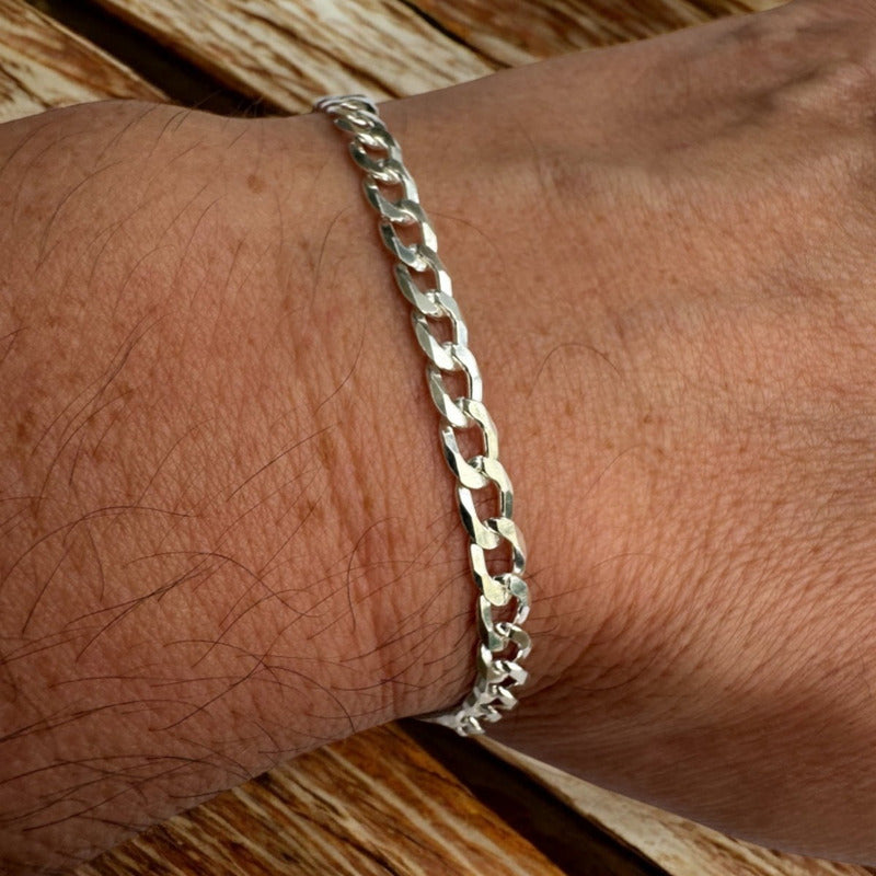 Pulseira Prata 925 Grumet Maciça - 5mm