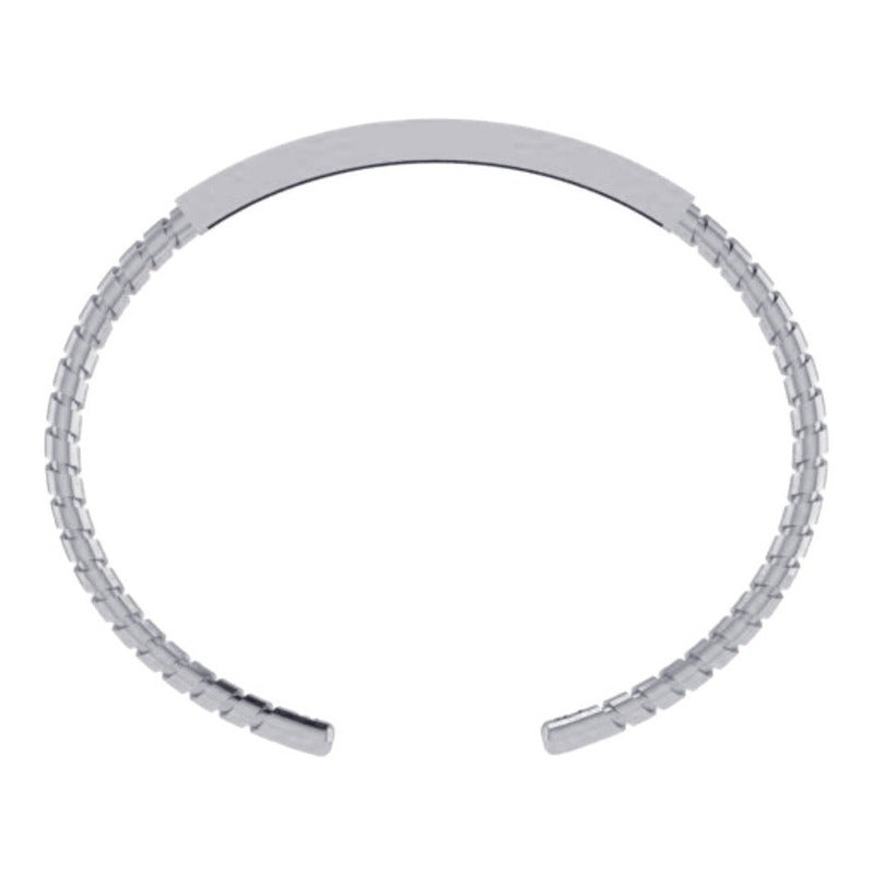 Pulseira Bracelete Torcido Rígido Maciço Prata 925 - Unissex