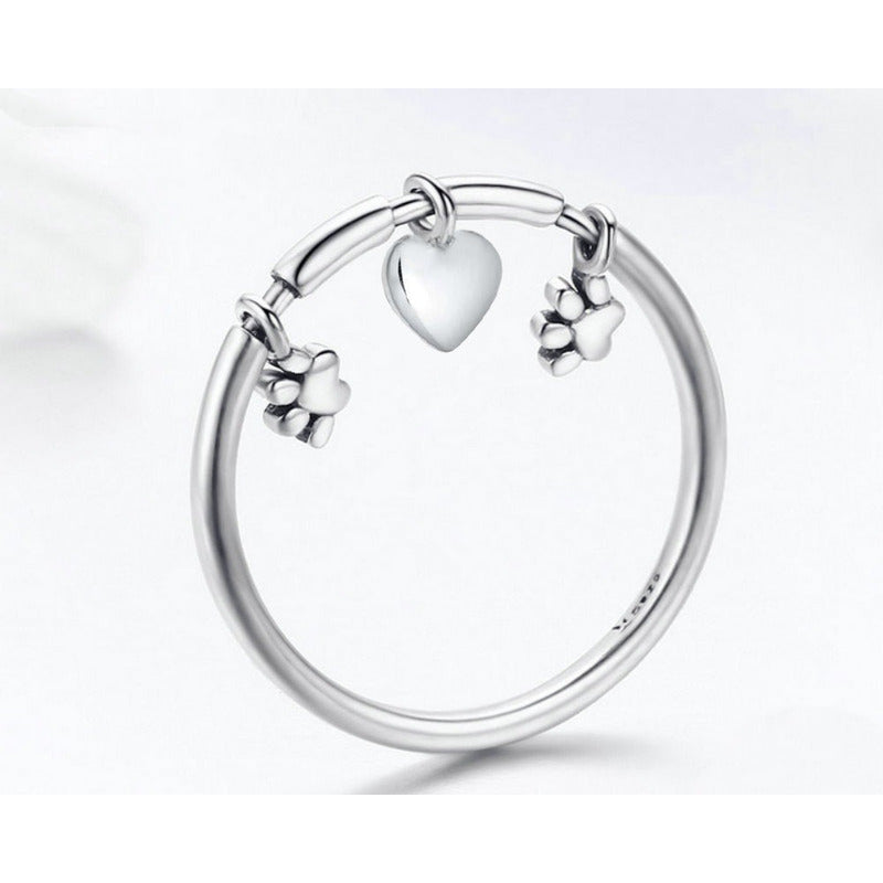 Two Paws Pendant Ring Pure 925 Silver - Exclusive