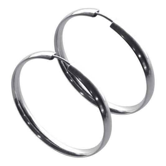 Argola Brinco Pura Prata 925 - 3,5cm - Tubo Largo