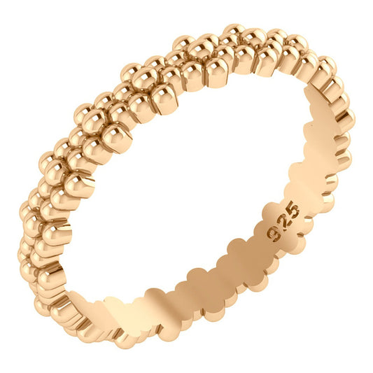 Anel Flor Margaridas De Prata 925 Dourada Ouro 18k