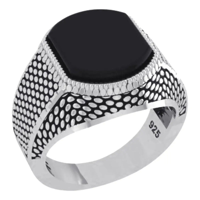 Anel Masculino De Prata 925 Black Onix - Exclusivo