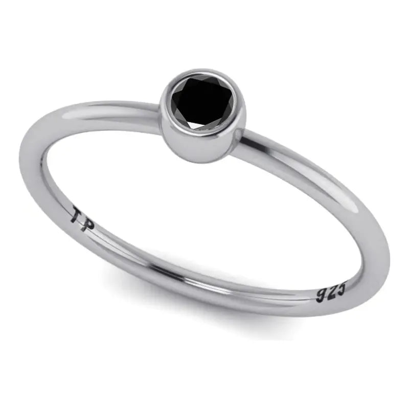 Anel Prata 925 Solitário Onix Garra Inglesa - Exclusivo