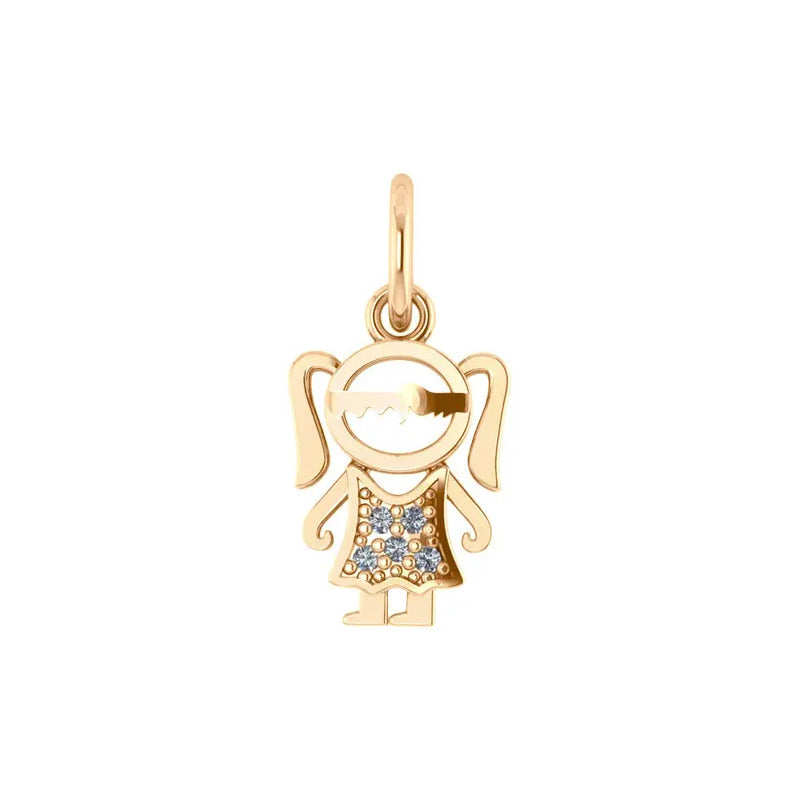 Pingente Prata 925 Dourada 18k - Menina Ou Menino