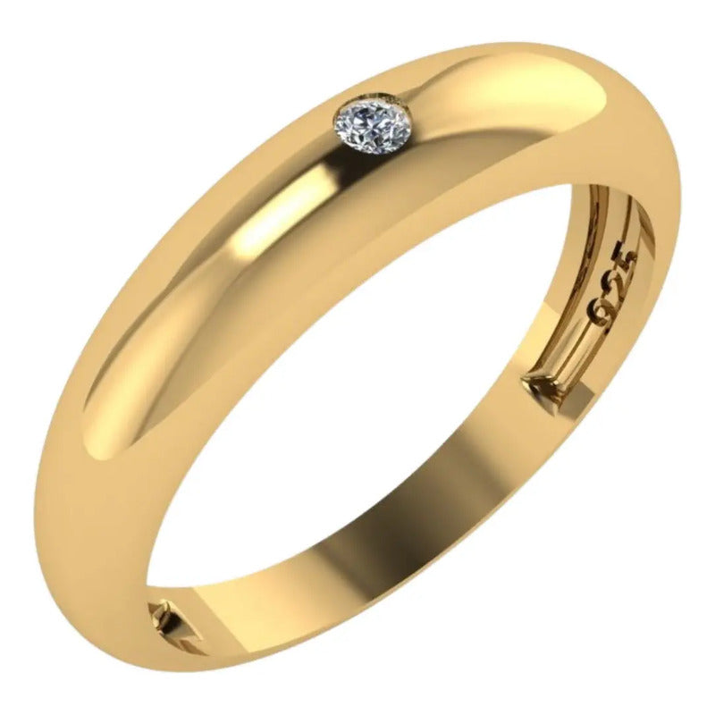 Anel Zircônia Bombe Prata 925 Dourada 18k - Feminina