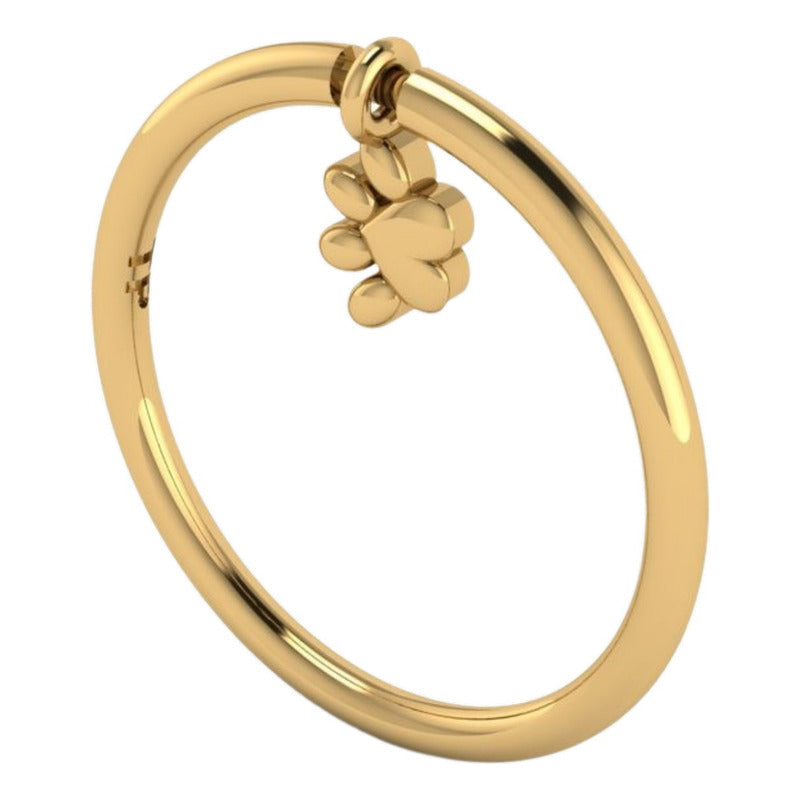 Anel Pingente Patinha Prata 925 Dourado 18k - Exclusivo
