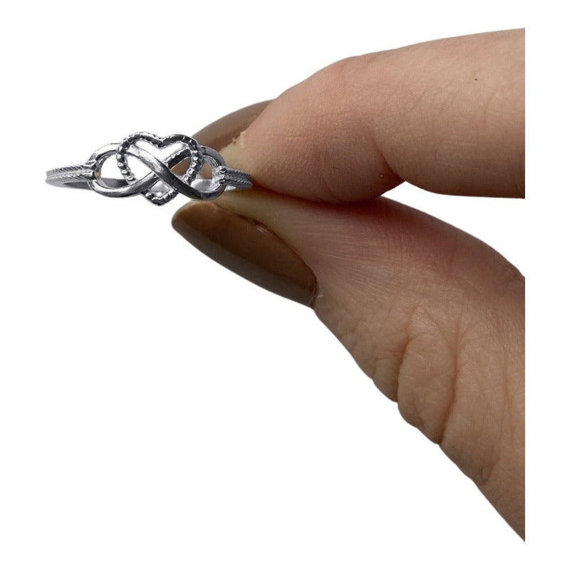 Kit de Anillo Infinito y Aro Corazón en Plata 925 - Mejor Precio