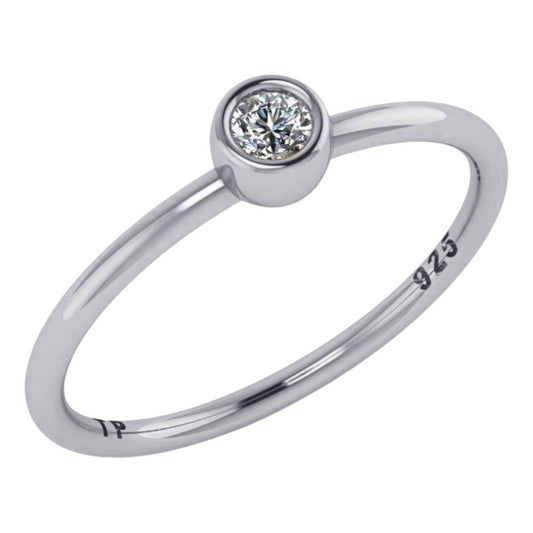 Anel De Prata 925 Solitário Zirconia Redonda - Exclusivo  -  Compre Joias Direto Da Fábrica E Economize Dinheiro