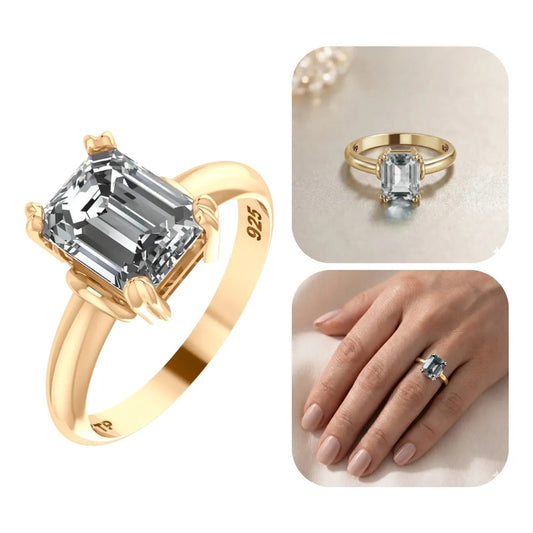 Anel Vintage Zircônia Prata 925 Dourada Ouro 18k- Feminino