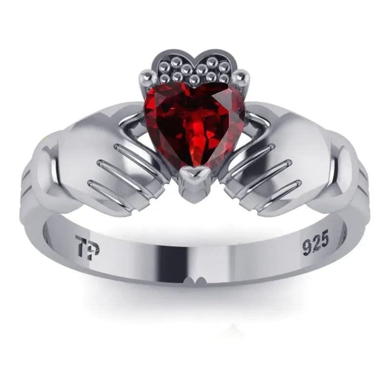 Anel Prata 925 Claddagh Granada - Exclusivo