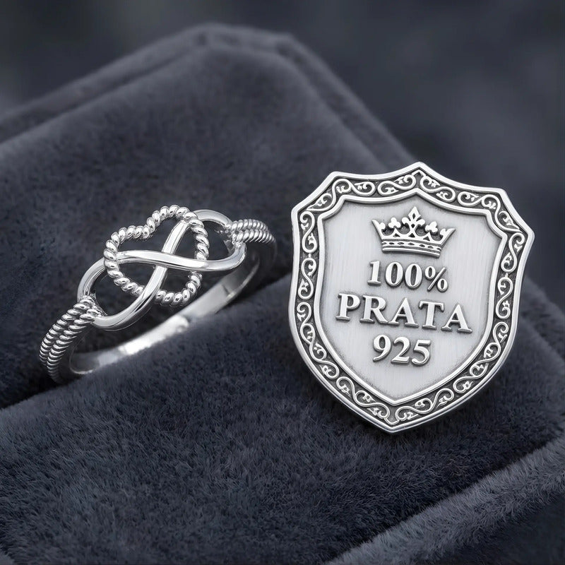 Anel Infinito Amor Pura Prata 925 - Exclusivo
