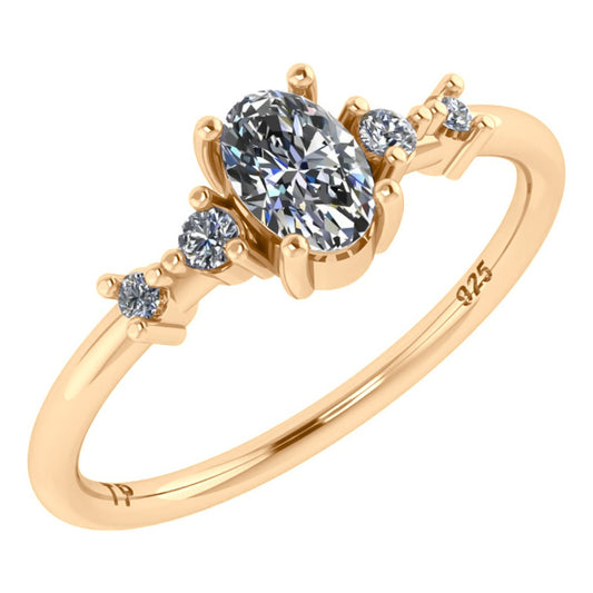 Anel London De Prata 925 Dourada Ouro 18k - Zircônia