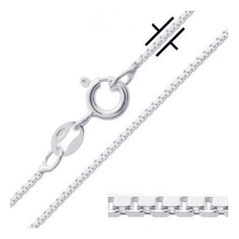 Corrente Prata 925 Veneziana - 45cm Ideal Para Pingentes Prata