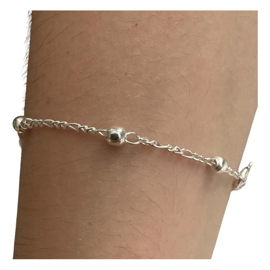 Pulseira Prata 925 Bolinha 3mm - Feminina 18 Cm