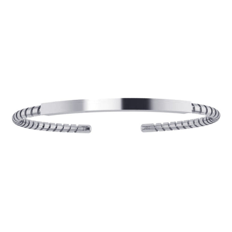 Pulseira Bracelete Torcido Rígido Maciço Prata 925 - Unissex