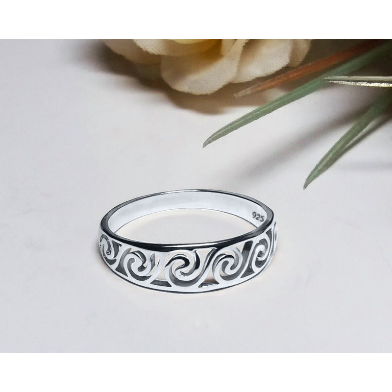 Celtic Swirl Ring Pure 925 Silver - Exclusive