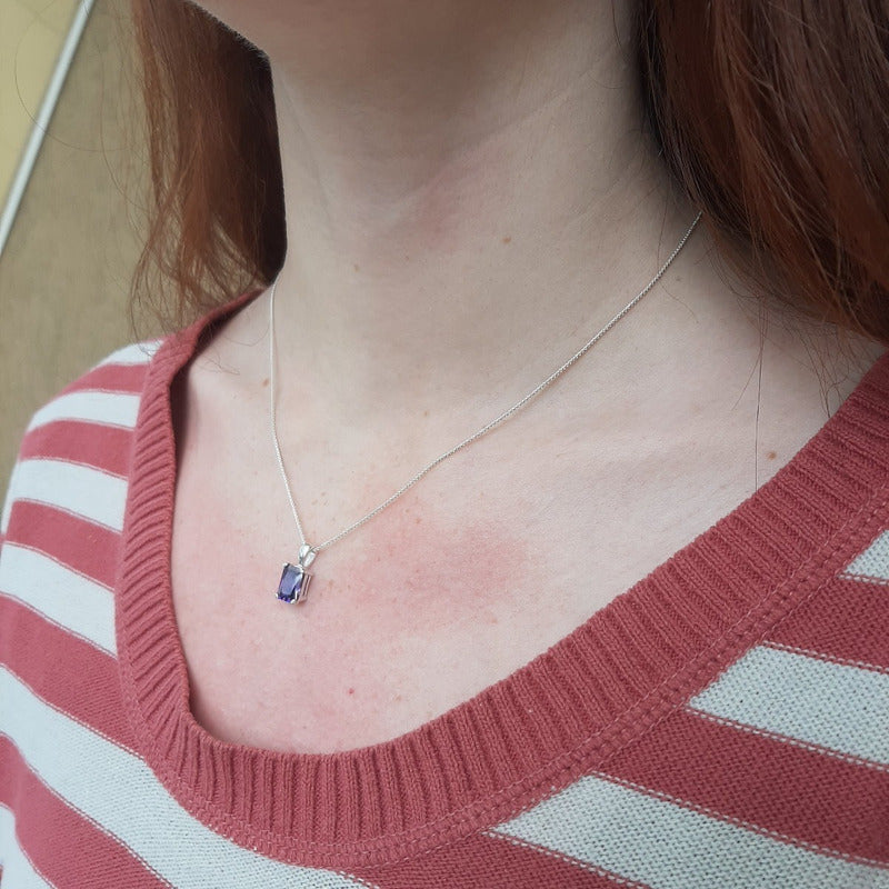 925 Silver Rectangular Black Onyx Unisex Pendant - Exclusive