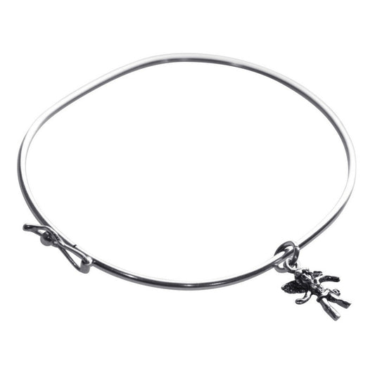 Pulseira Bracelete Rígido Prata 925 - Pingente Anjinho
