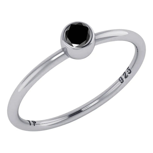 Anel Prata 925 Solitário Onix Garra Inglesa - Exclusivo