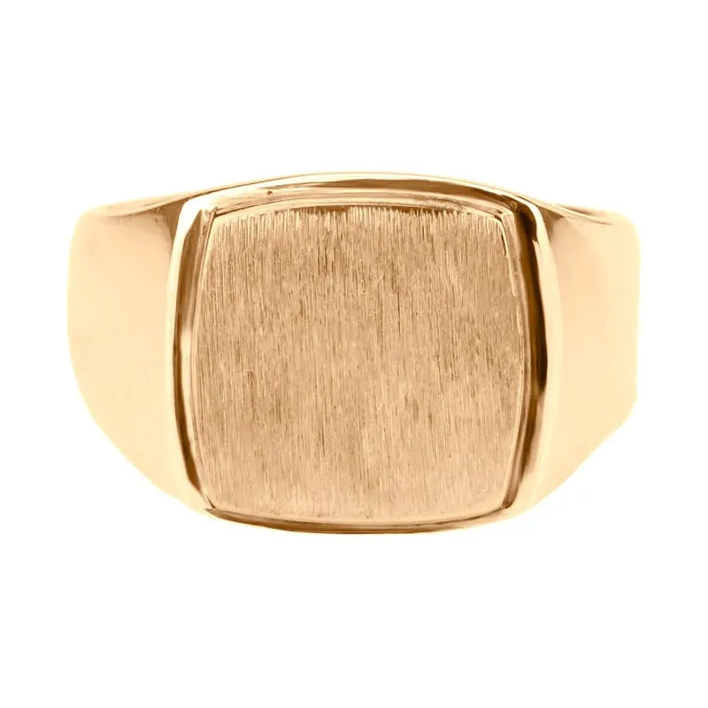 Anel Masculino Sólido Largo Em Prata 925 Dourada  Ouro 18k