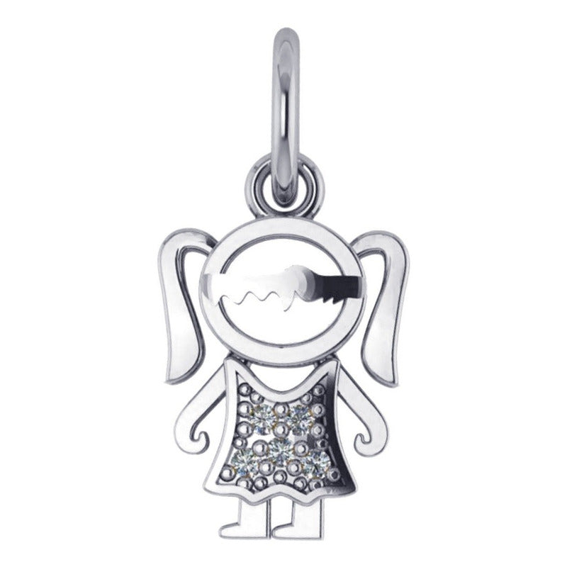 2 X Pingentes Casal Prata 925 Menino E Menina - Exclusivo