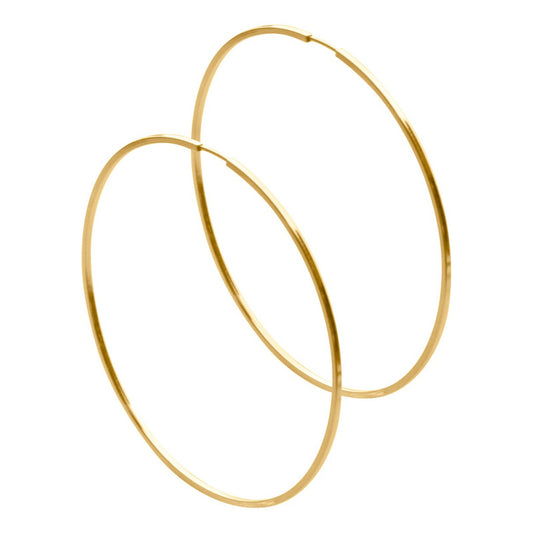 Argola Brinco Grande 7cm Prata 925 Dourada 18k Tubo Quadrado
