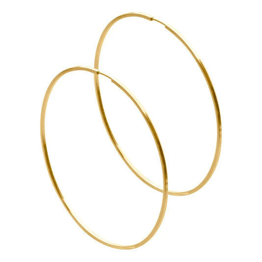 Argola Brinco Grande 7cm Prata 925 Dourada 18k Tubo Quadrado
