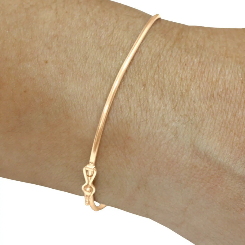 Pulseira Bracelete Rígido Prata 925 Dourada 18k  Dourado 6 Cm