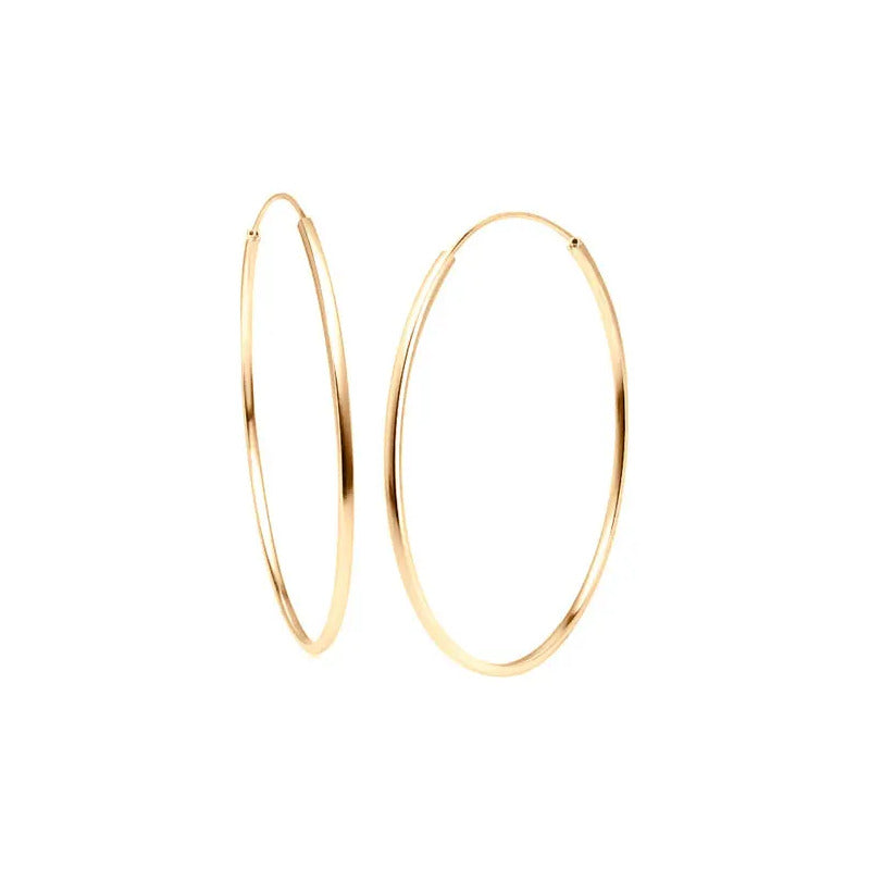 Argola Brinco Grande 7cm Prata 925 Dourada 18k Tubo Quadrado