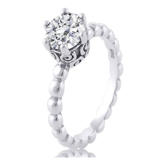 Anel Solitáro Pura Prata 925 Zirconia - Exclusivo