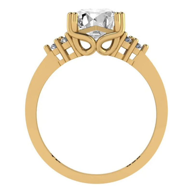 Anel Vintage Clássico Prata 925 Dourada Ouro 18k Zircônia