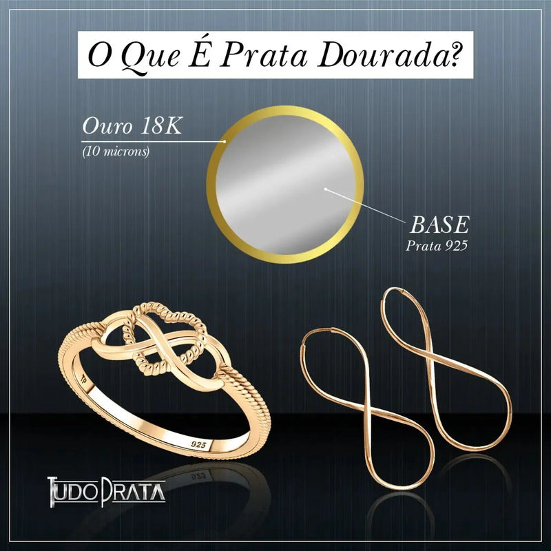 Pingente Safira Azul Retangular - Prata 925 Dourada 18k Azul