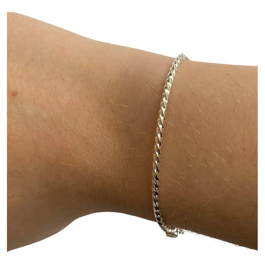 Pulseira Bracelete Infantil Prata 925- Criança Feminino 5 Cm