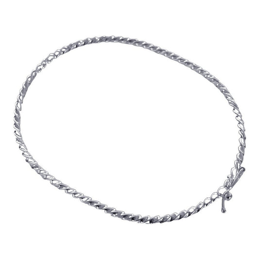 Pulseira Bracelete Rígido Prata 925 - Torcido Feminino