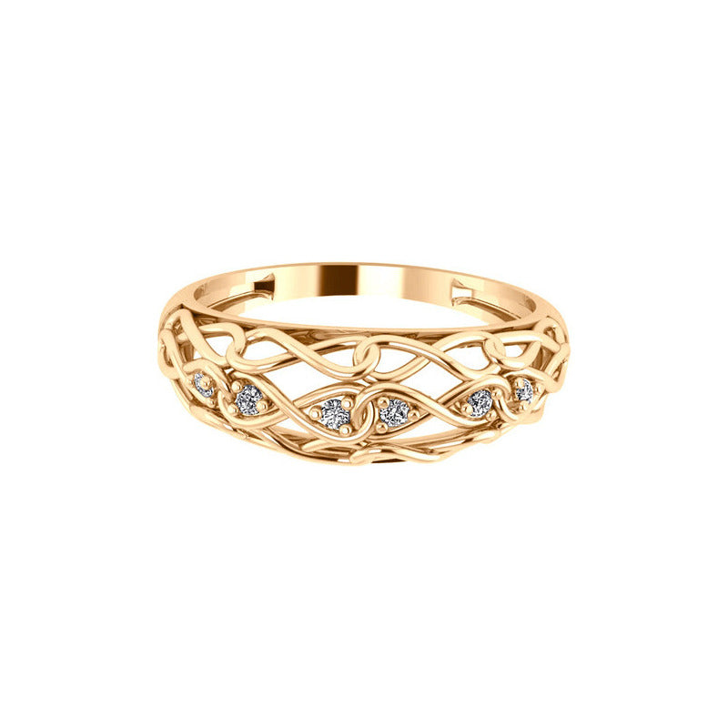 Anel Bombe Infinito Zircônias - Prata 925 Dourada 18k