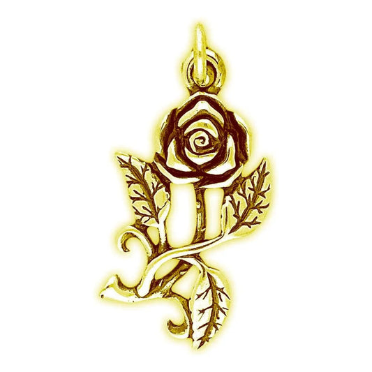 Pingente Flor Rosa Prata 925 Dourada 18k P/ Bracelete Rígido Dourado