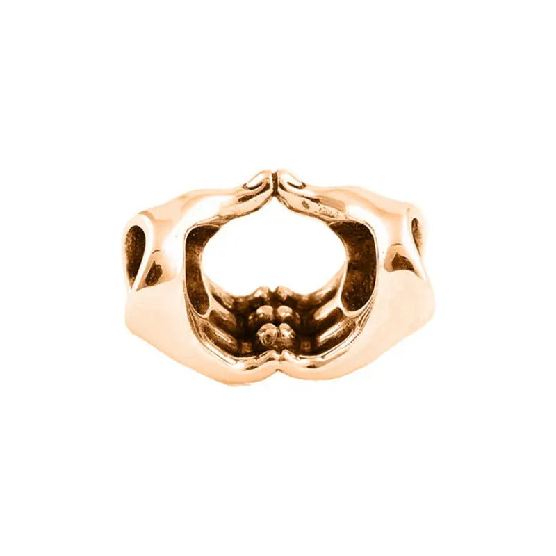 Charm Berloque Coração Mãos Prata 925 Dourada 18k Dourado