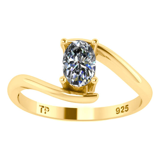 Anel Miami Prata 925 Dourada Ouro 18k - Zircônia