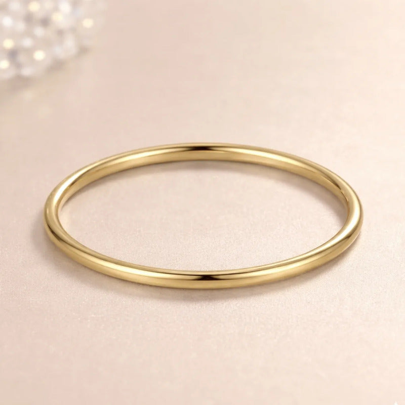 Anel Fio Redondo Aliancinha Prata 925 Dourada  Ouro 18k