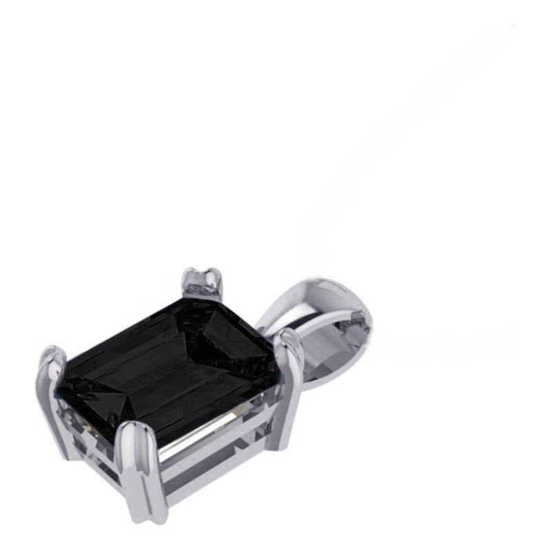 925 Silver Rectangular Black Onyx Unisex Pendant - Exclusive